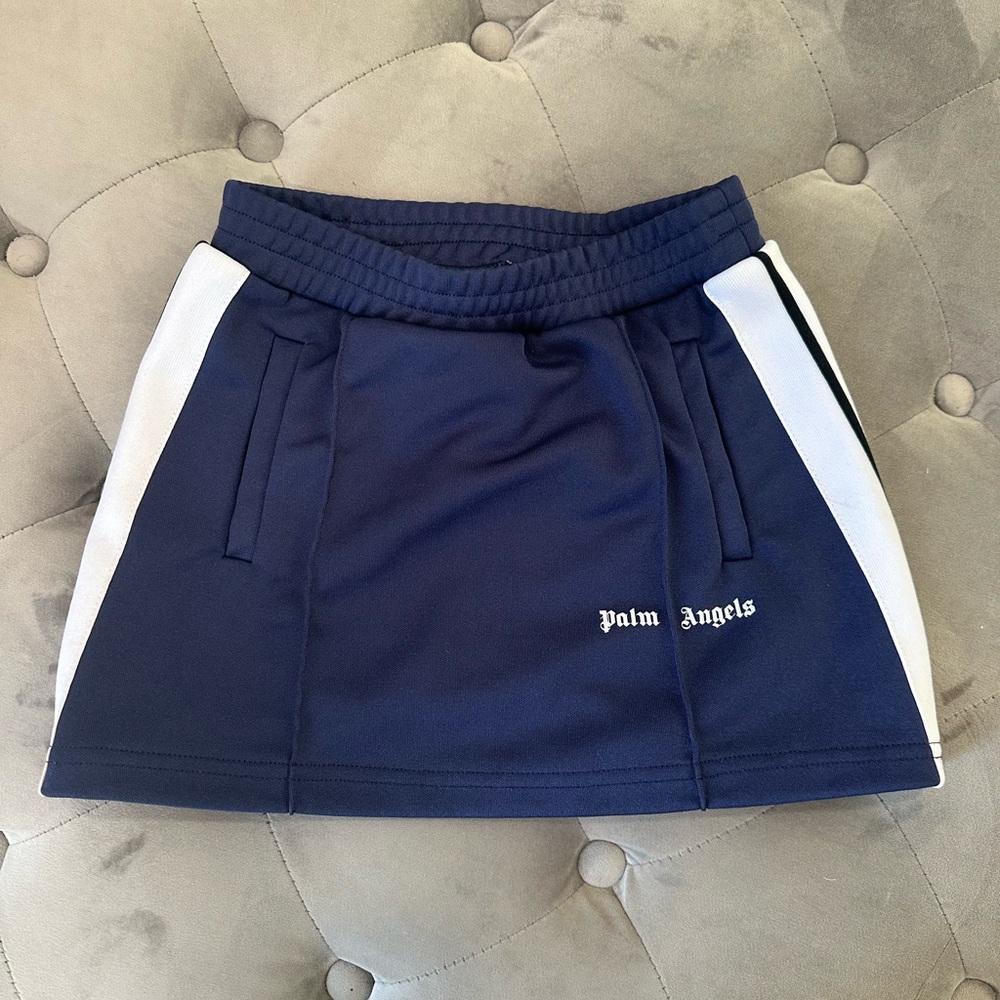 Palm Angels Dark Blue and White Skirt